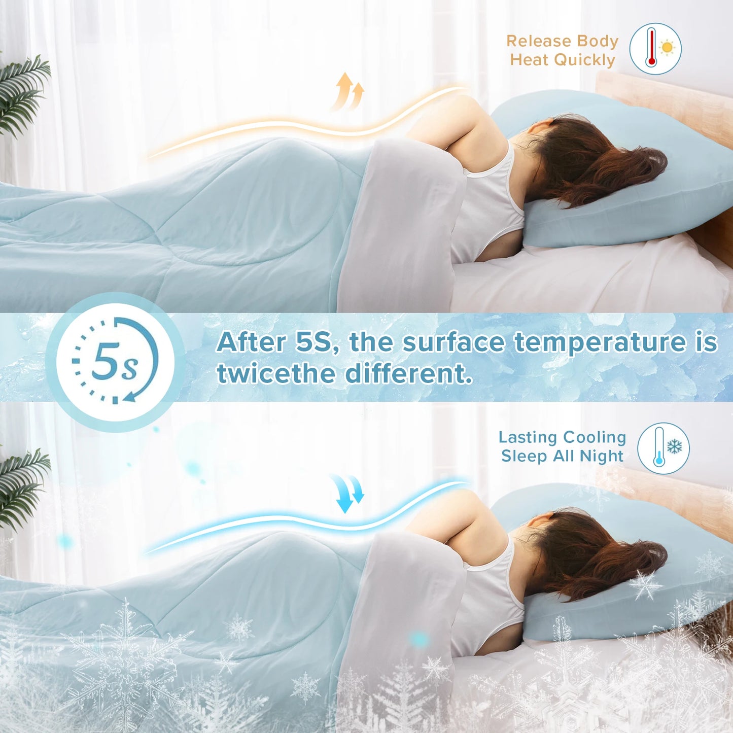 One Cold Sense Reversible Cold Effect Cooling Blanket, Summer Cooling Blanket for Hot Sleepers and Night Sweats