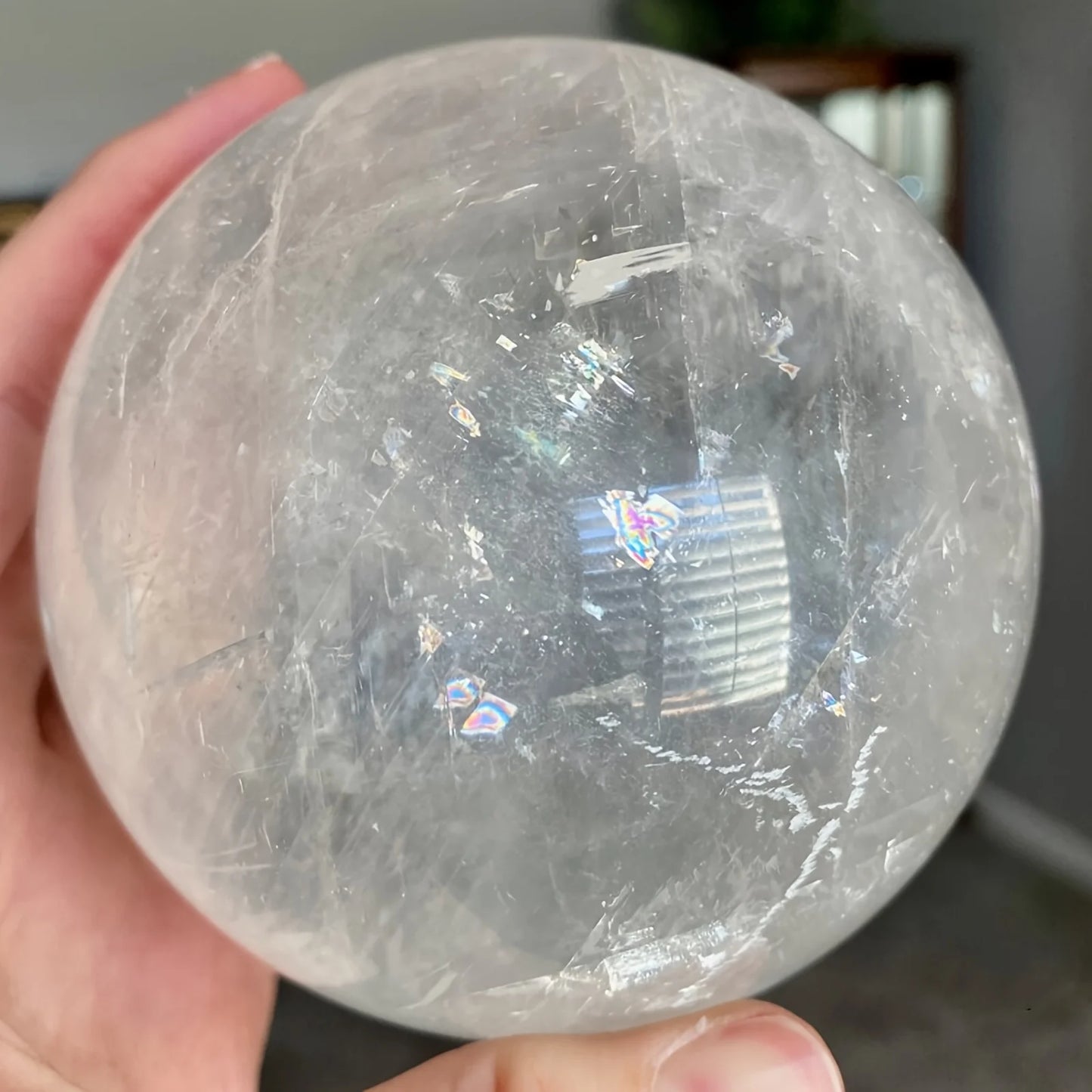 1pc Delicate White Calcite Crystal Ball-Healing Gemstone, Unique Gift Perfect Home Decorate, gorgeous style, decorative stones