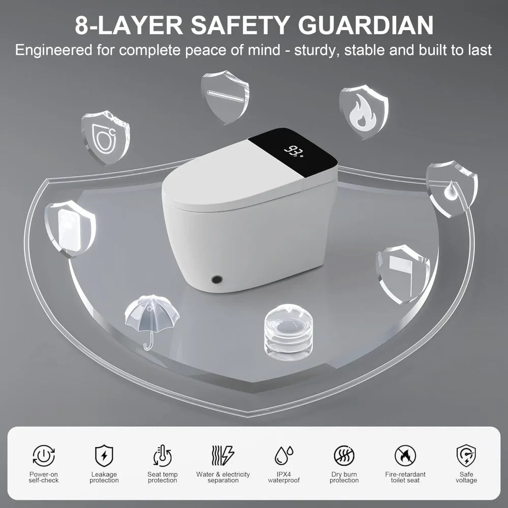 Smart Toilet with Heated Seat, Auto Flush, Dual Flush 0.8/1 GPF, Night Light & Soft Close