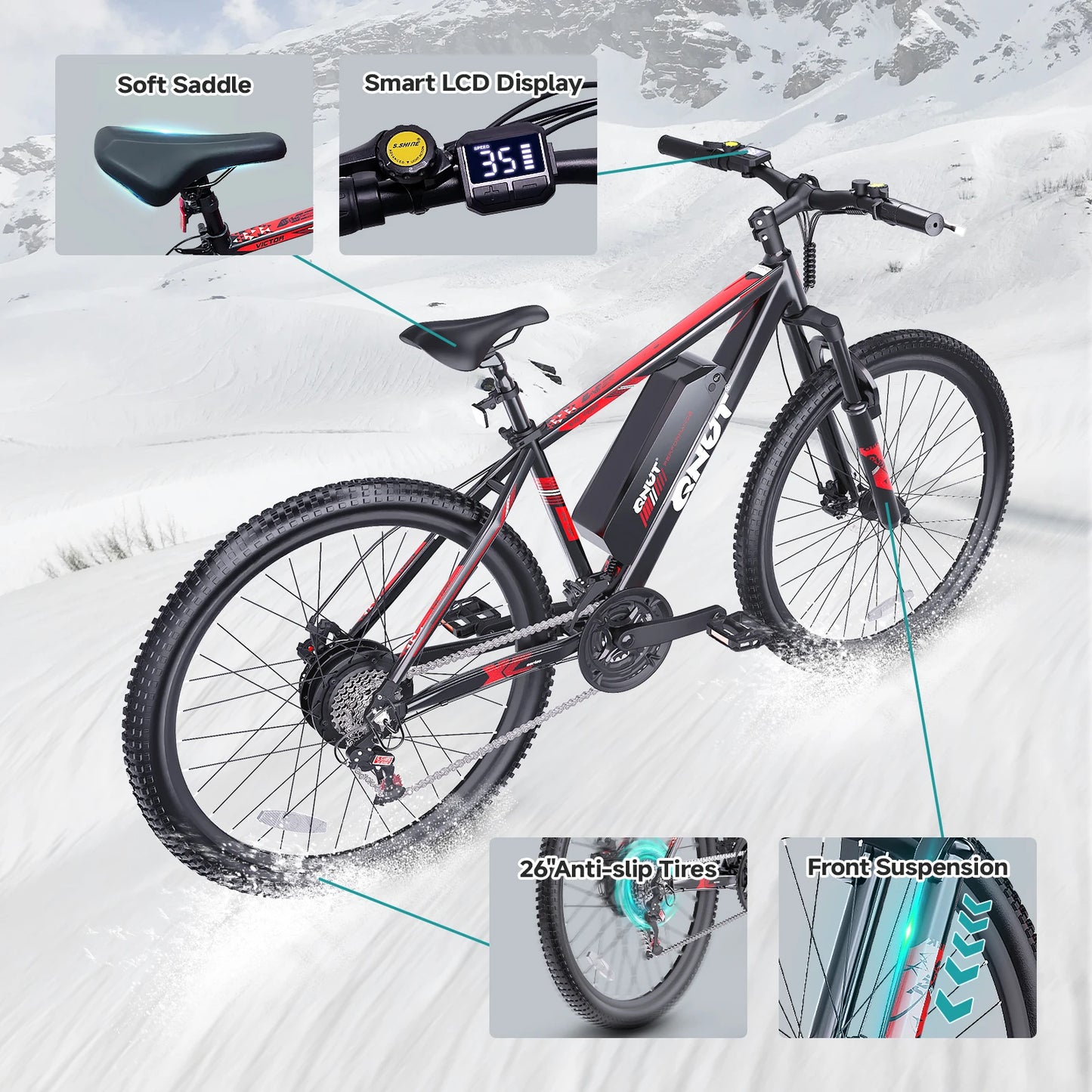 Victor3.0 Mountain Electric Bicycle 1000W 36V 10.4Ah Battery
