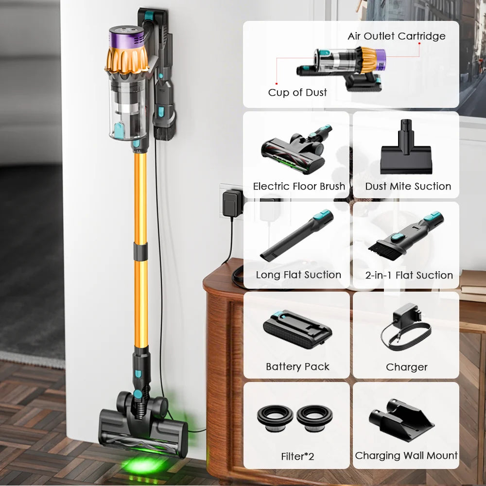 Cotiar V22 Cordless Vacuum Cleaner 650W 55000PA Removable Battery