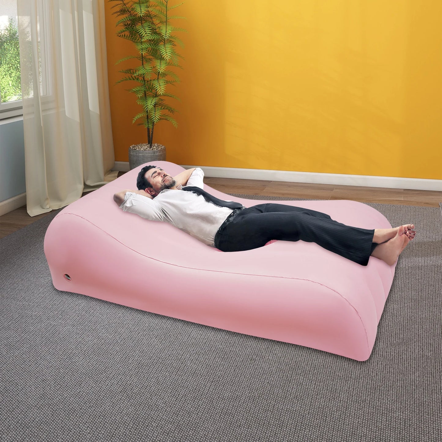BBL Bed Pink Inflatable Mattress with 60w Pump Ergonomic Sleeping Pad Portable Air Cushion Surgery Recovery Matress