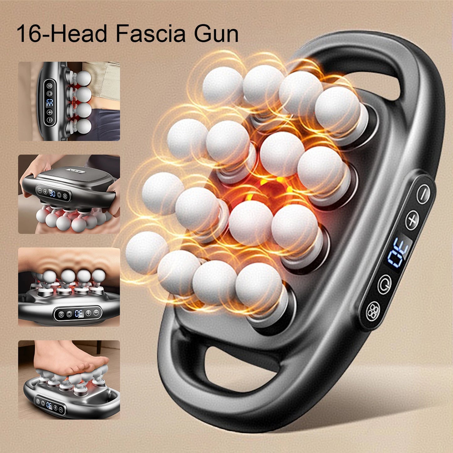 Foreverlily 16-Head Fascia Gun High Frequency Body Massager