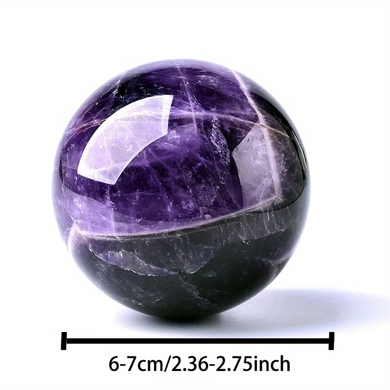 6.5-7cm Dream Amethyst Ball Polished Room Decor Crystal Crafts Stone Globe Souvenirs Holiday Gifts Indoor Decorative Stone