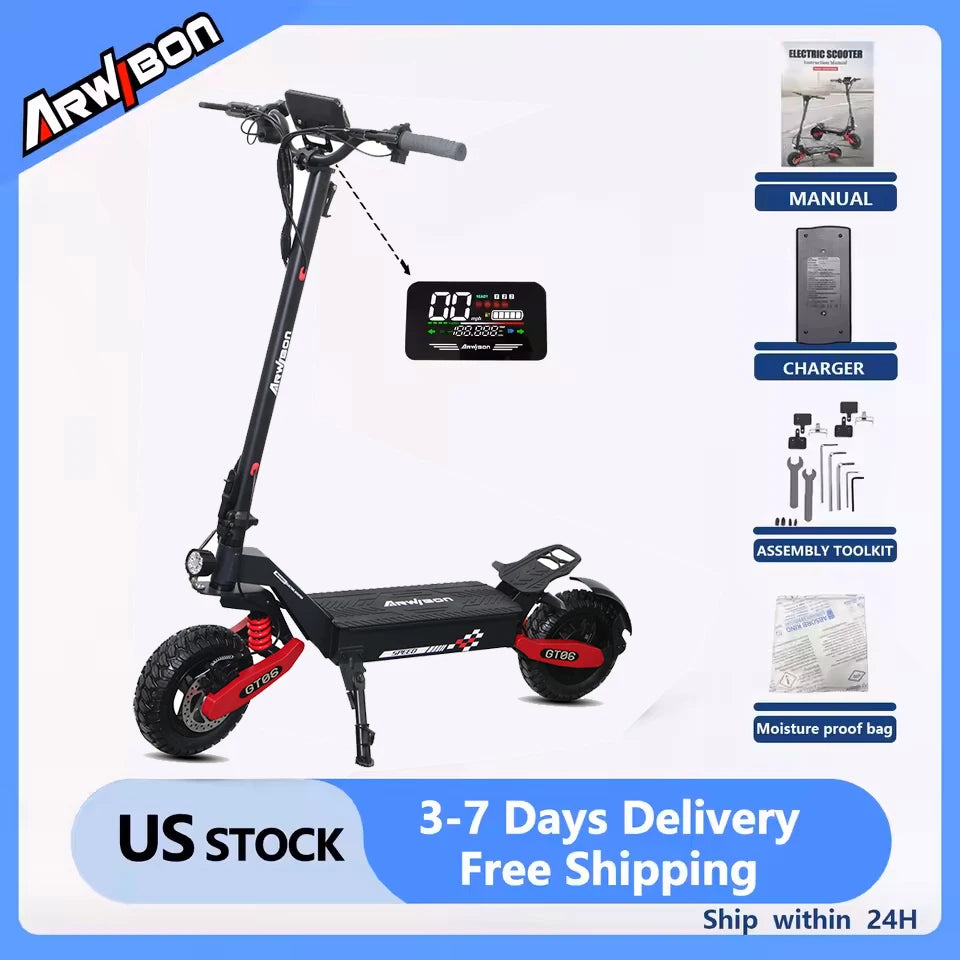 Arwibon GT06 1200W Foldable EScooter For Adults Max Speed 25MPH
