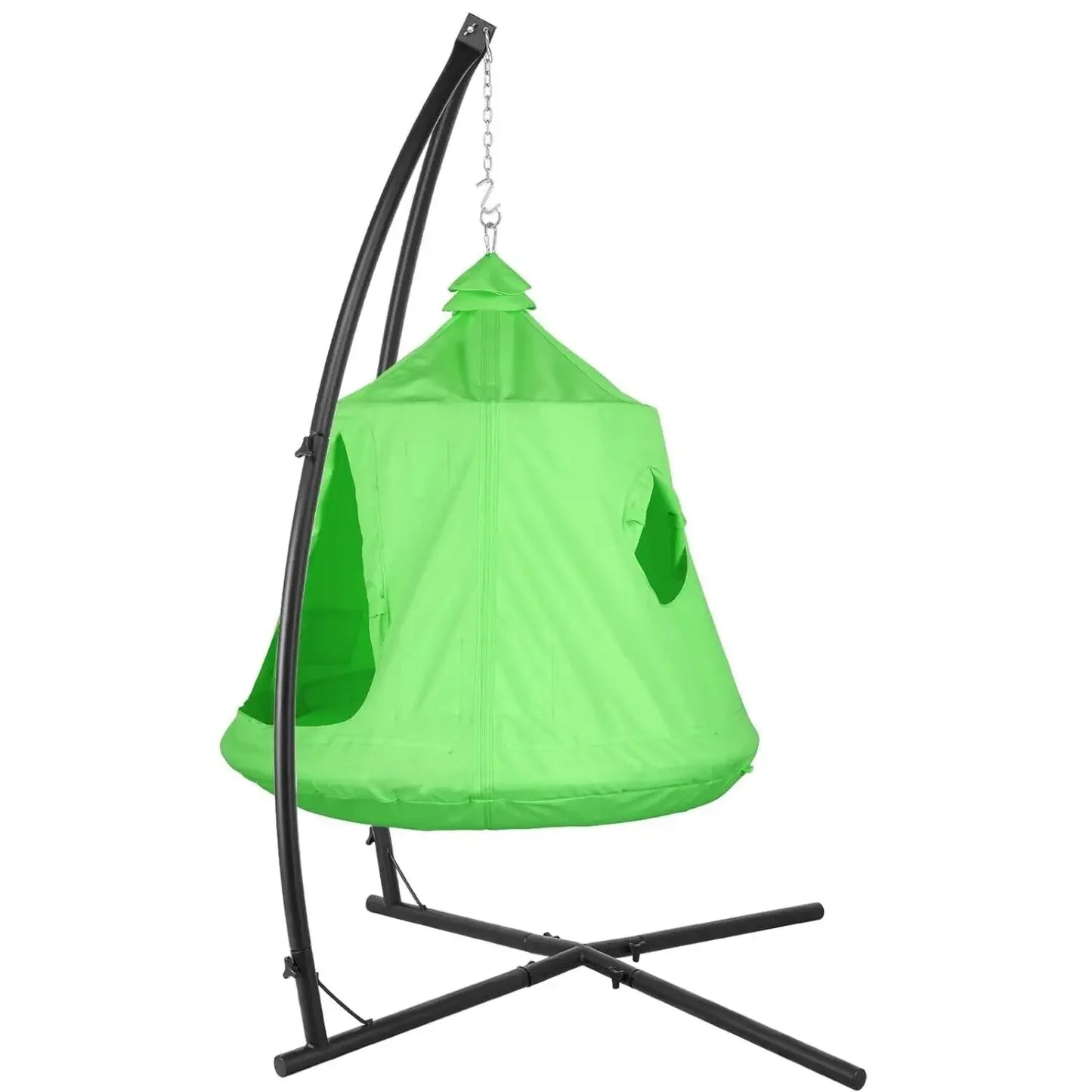Hanging Hammock X-Stand w/Tree Tent,Play Tent Indoor Metal Swing Chair Stand Outdoor Egg Basket Patio Seat w/Support Stand