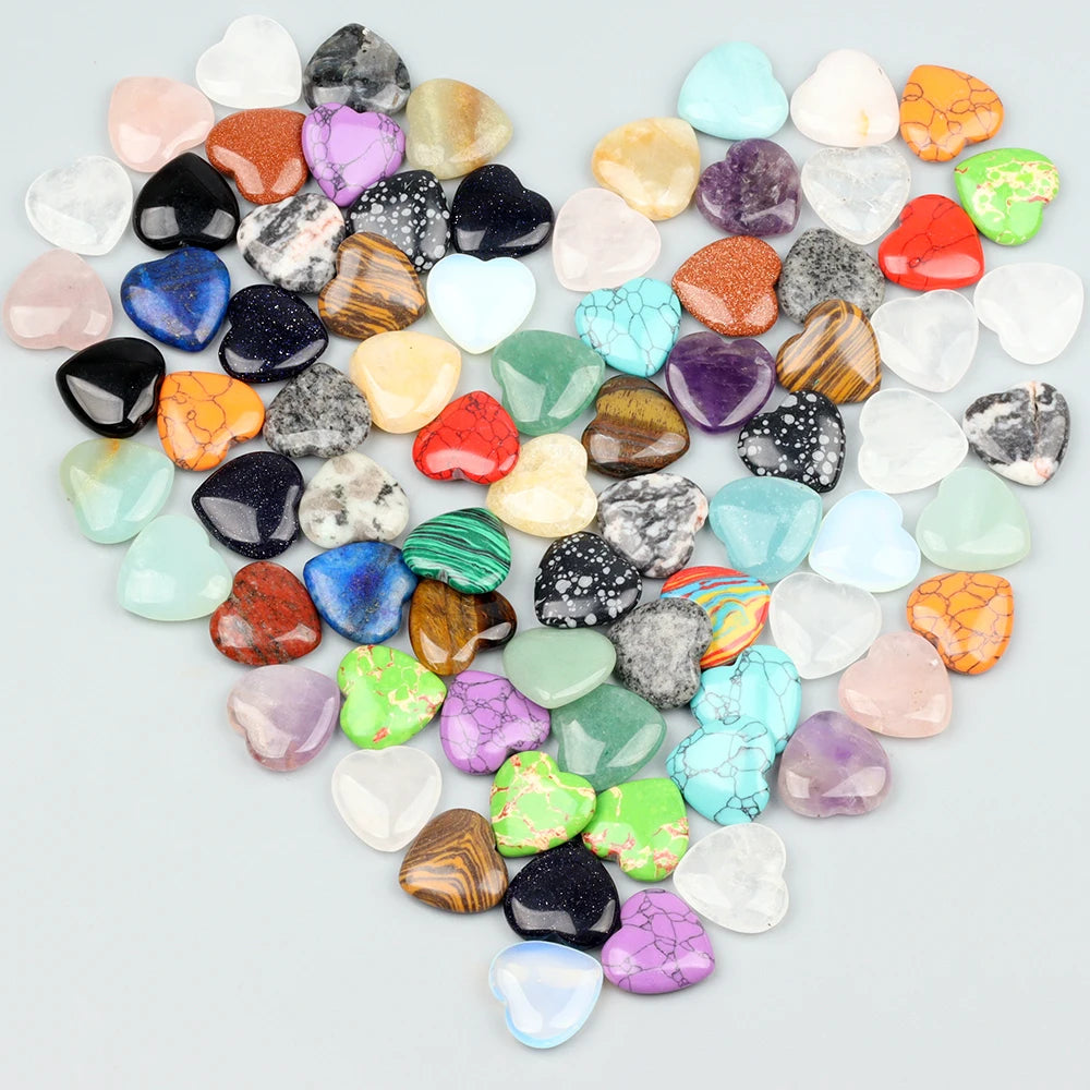 10/20/30PCS 20MM Heart Shape Stone Crystal Amethyst Love Healing Stones Irregular Mineral Gravel Specimen for Home Garden Decor