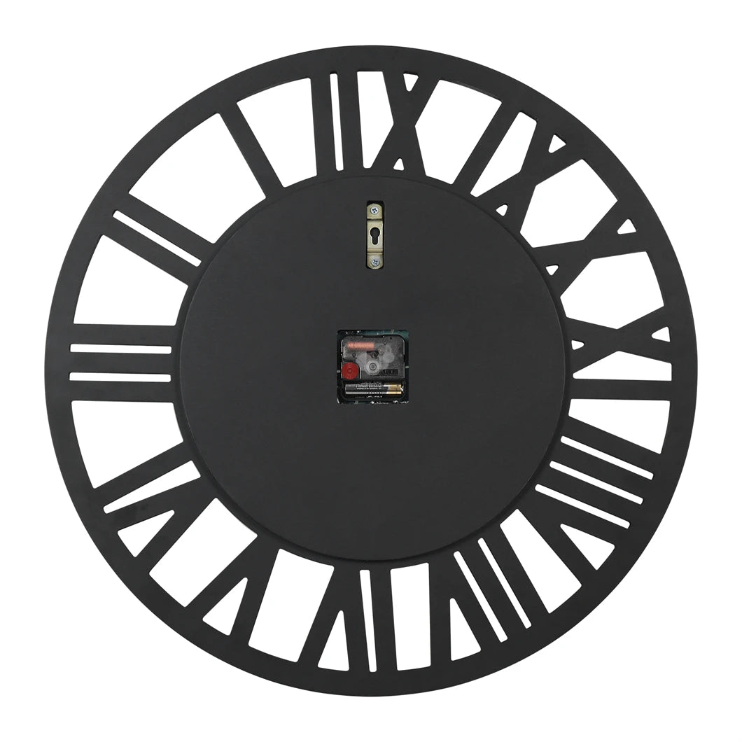 Large Mirrored Wall Clock 60CM Round Stunning Beveled Roman Numeral Skeleton Clock Family Living Room Fireplace Decor