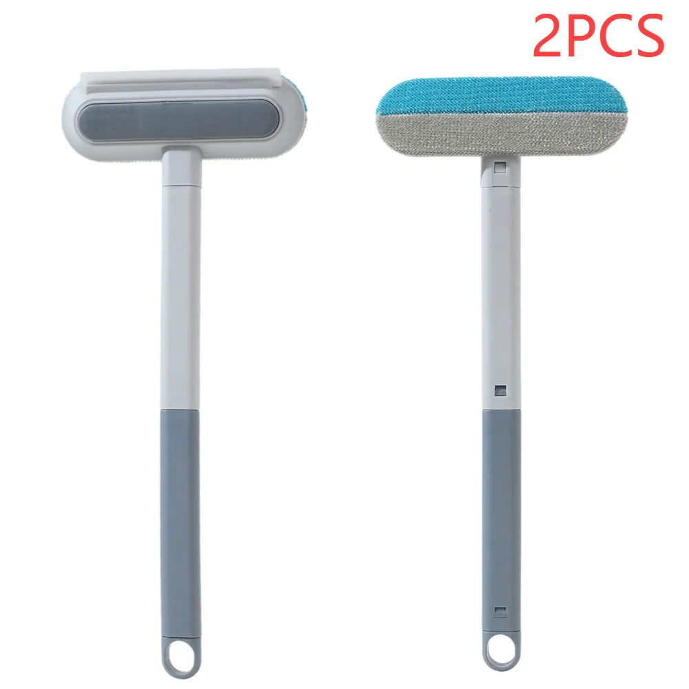 Multifunctional Pet Hair Remover Brush Long Handle Window Cleaning Brush Pet Fur Cleaning Tool Manual Cat Dog Hair Remover Brush
