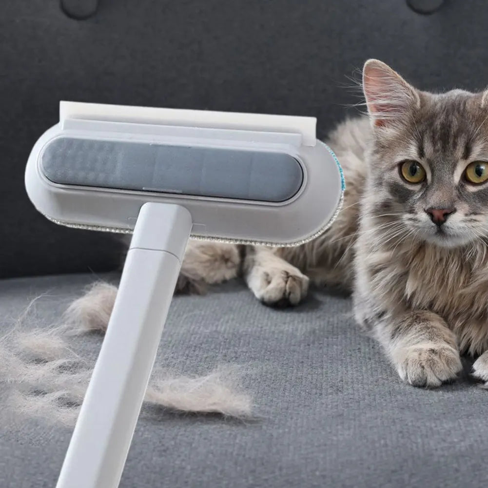 Multifunctional Pet Hair Remover Brush Long Handle Window Cleaning Brush Pet Fur Cleaning Tool Manual Cat Dog Hair Remover Brush