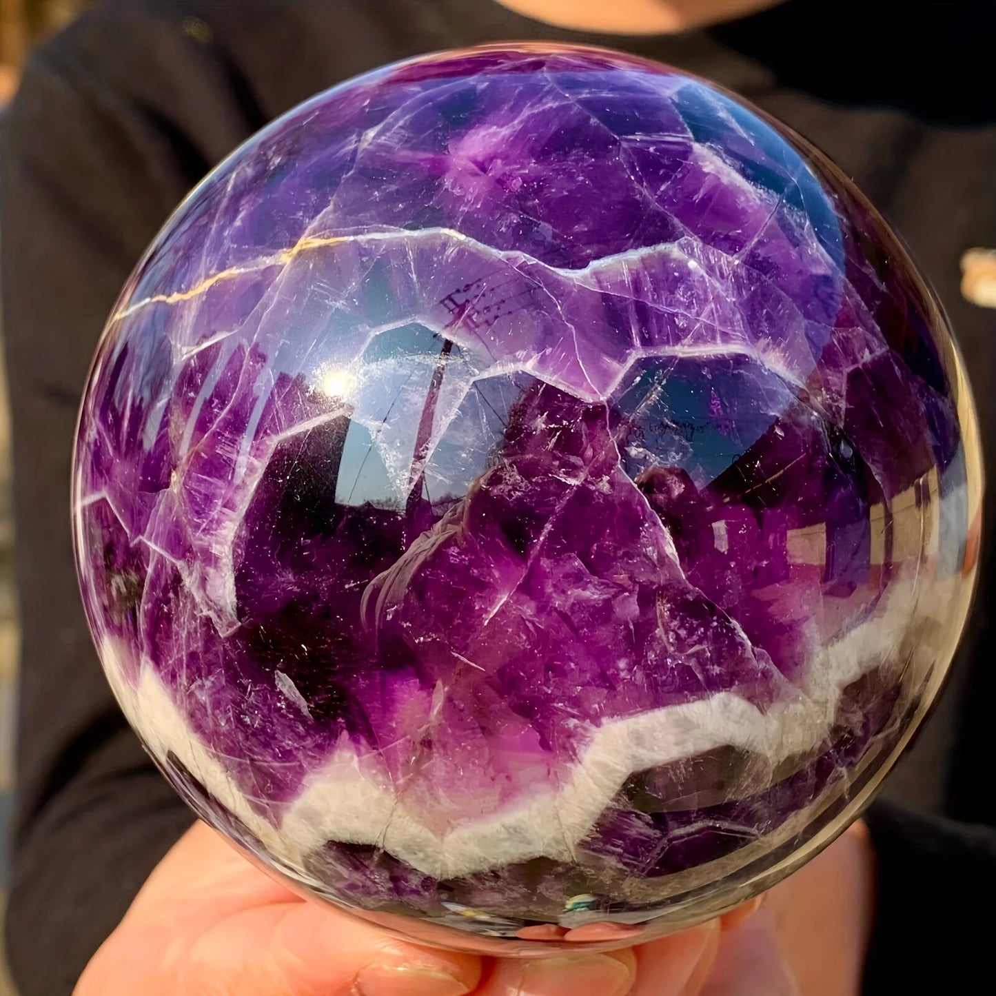 6.5-7cm Dream Amethyst Ball Polished Room Decor Crystal Crafts Stone Globe Souvenirs Holiday Gifts Indoor Decorative Stone