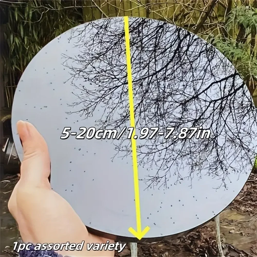 1pc Various natural obsidian mirrors - round, polished black crystal lenses, used for home decoration, meditation and healing