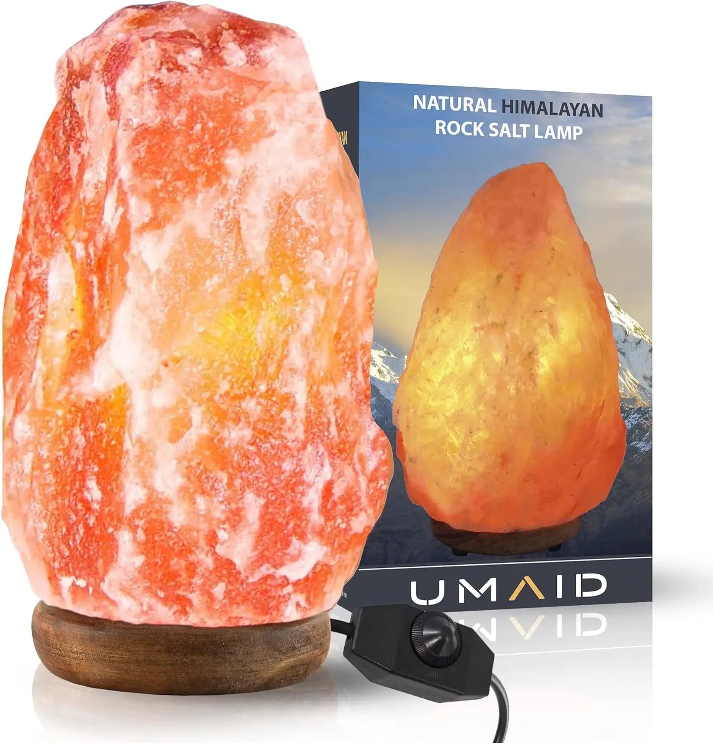 Himalayan Salt Lamp Bowl with 6 Massage Balls – Dimmable Natural Pink Rock Salt Lamp for Relaxation, Meditation,Yoga, Spa,