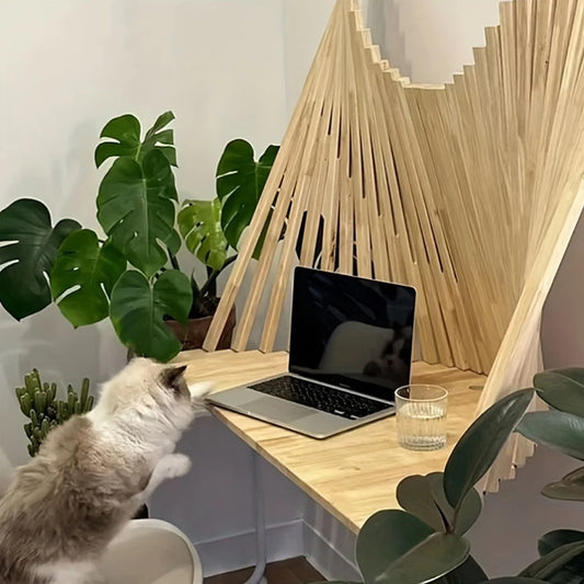 Folding Desk Fashionable Invisible Computer Table Solid Wood Creative Hanging Wall Folding Table Foldable Computer Desk