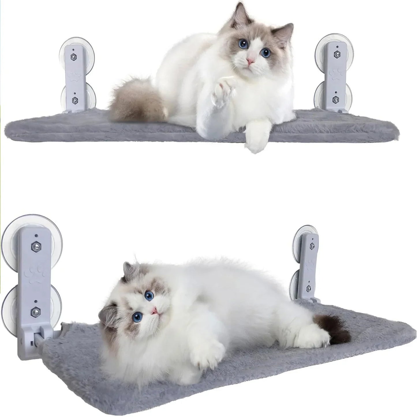 Foldable Cat Window Perch, Cordless Cat Window Perch, Cat Hammock for Wall with 4 Strong Suction Cups, Cat Window Hammock