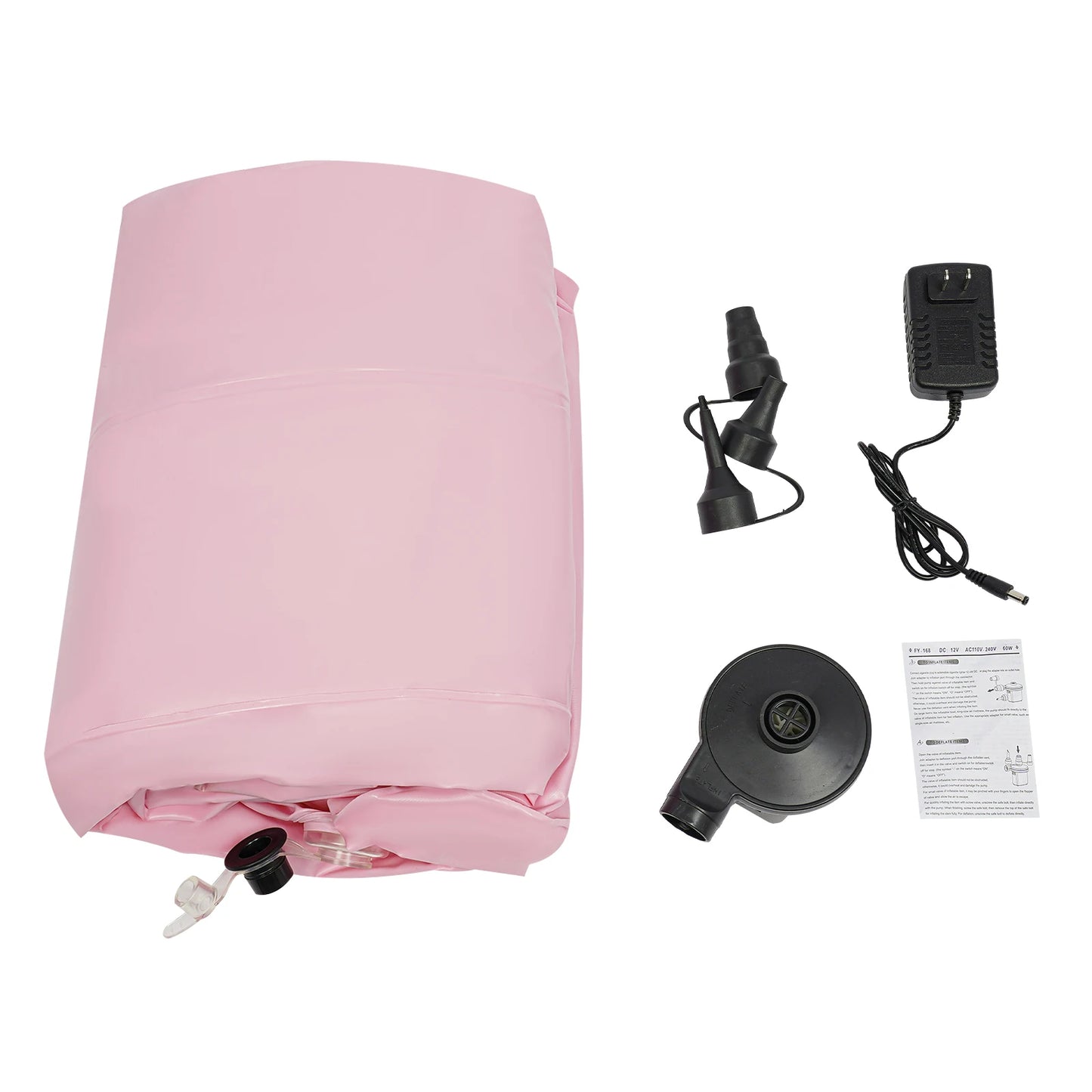 BBL Bed Pink Inflatable Mattress with 60w Pump Ergonomic Sleeping Pad Portable Air Cushion Surgery Recovery Matress