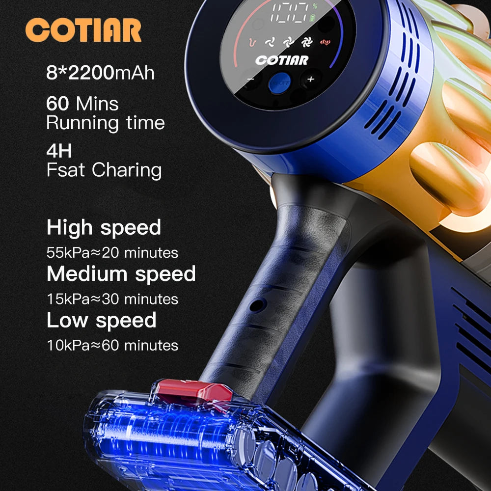 Cotiar V22 Cordless Vacuum Cleaner 650W 55000PA Removable Battery