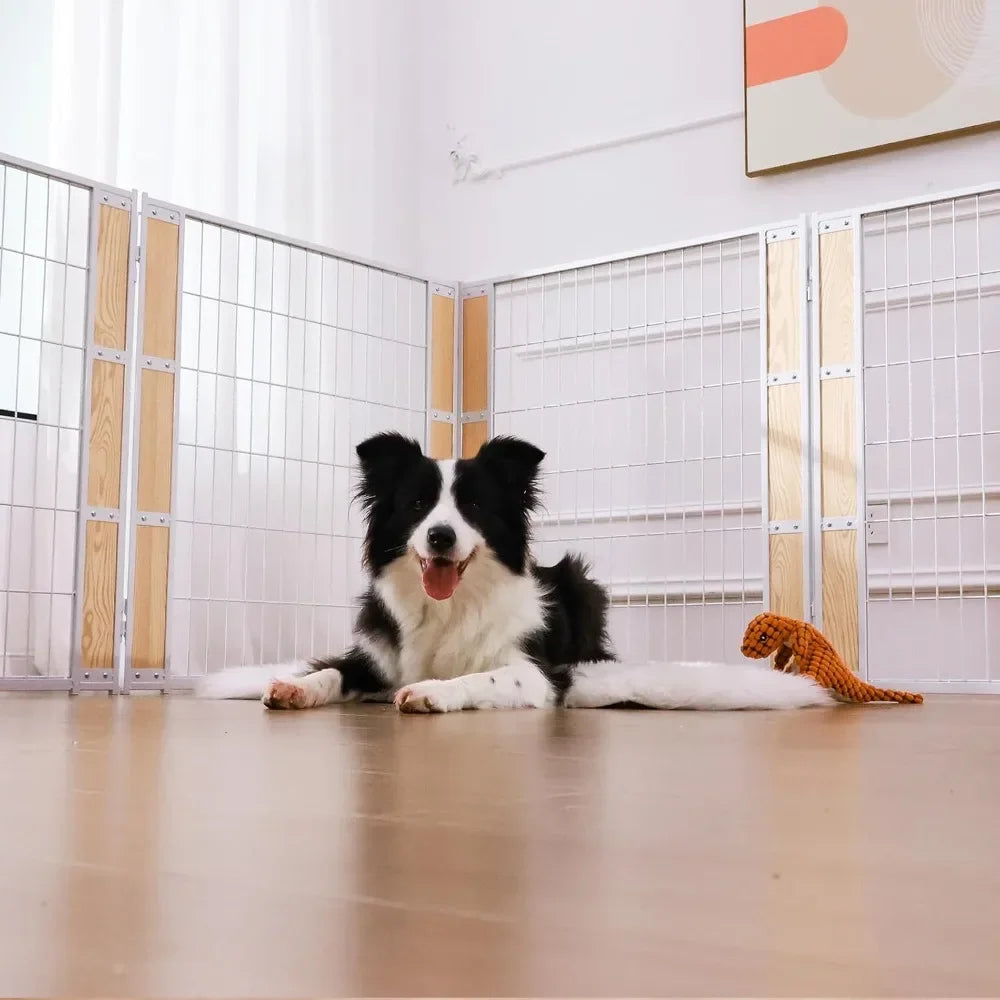 Heavy Duty Dog Playpen Indoor Outdoor Pet Fence Enclosure for Medium and Small Dogs - Foldable Puppy Exercise