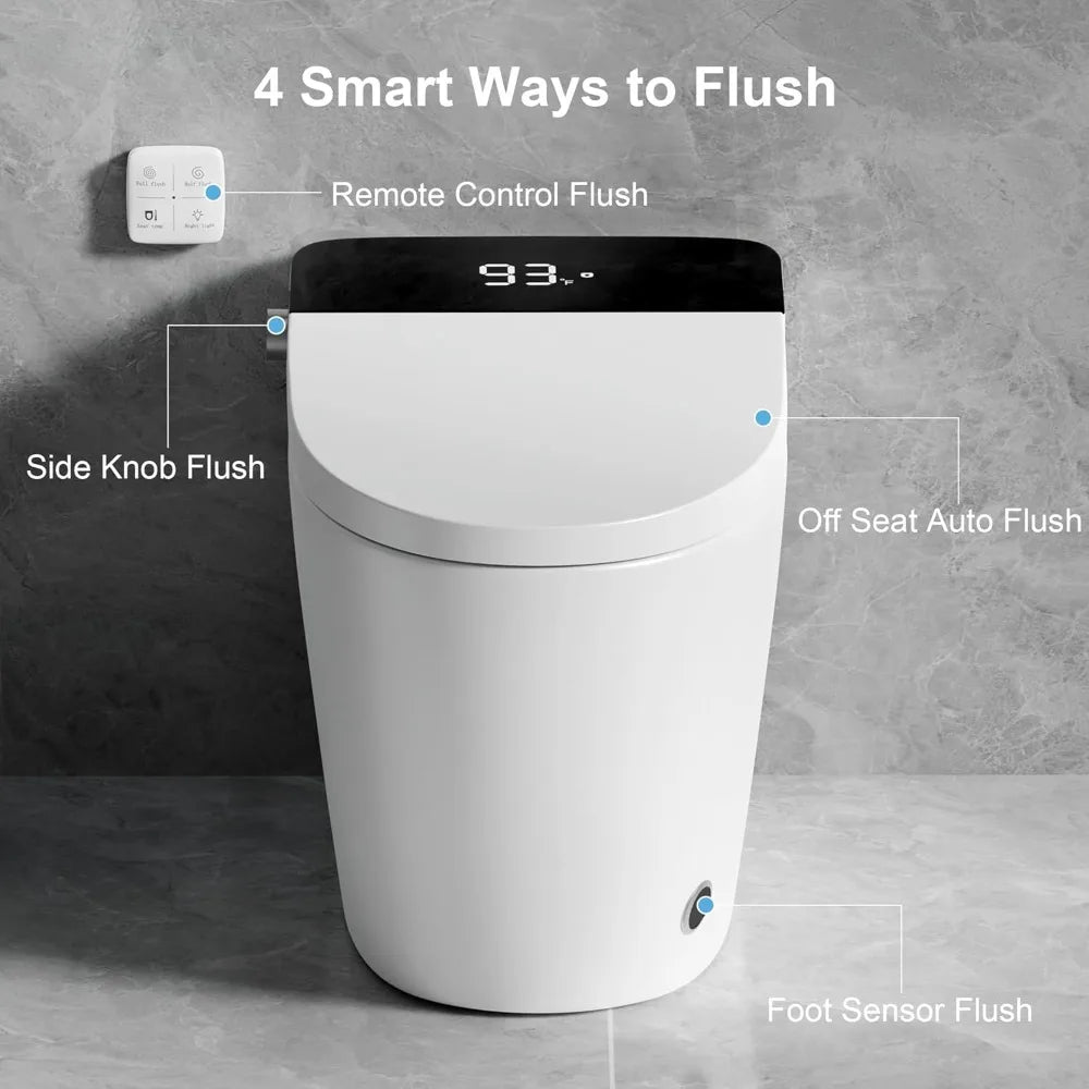 Smart Toilet with Heated Seat, Auto Flush, Dual Flush 0.8/1 GPF, Night Light & Soft Close