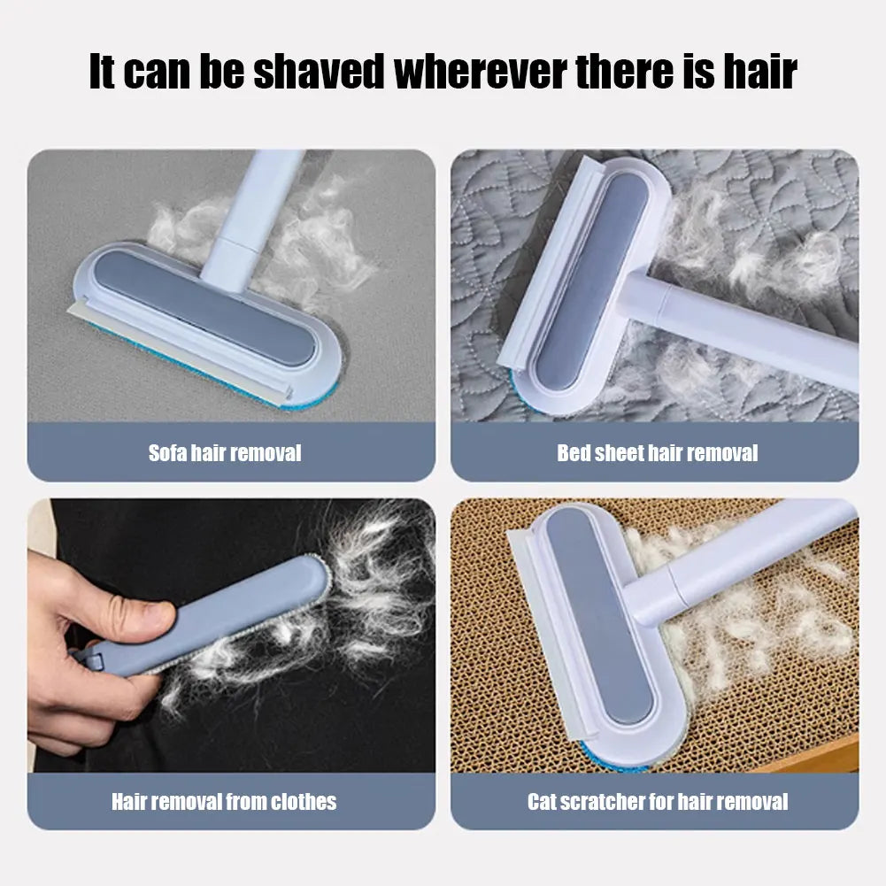 Multifunctional Pet Hair Remover Brush Long Handle Window Cleaning Brush Pet Fur Cleaning Tool Manual Cat Dog Hair Remover Brush