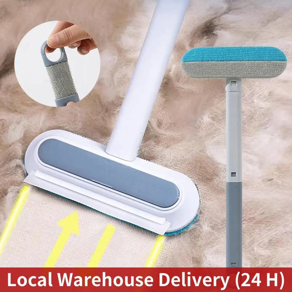 Multifunctional Pet Hair Remover Brush Long Handle Window Cleaning Brush Pet Fur Cleaning Tool Manual Cat Dog Hair Remover Brush