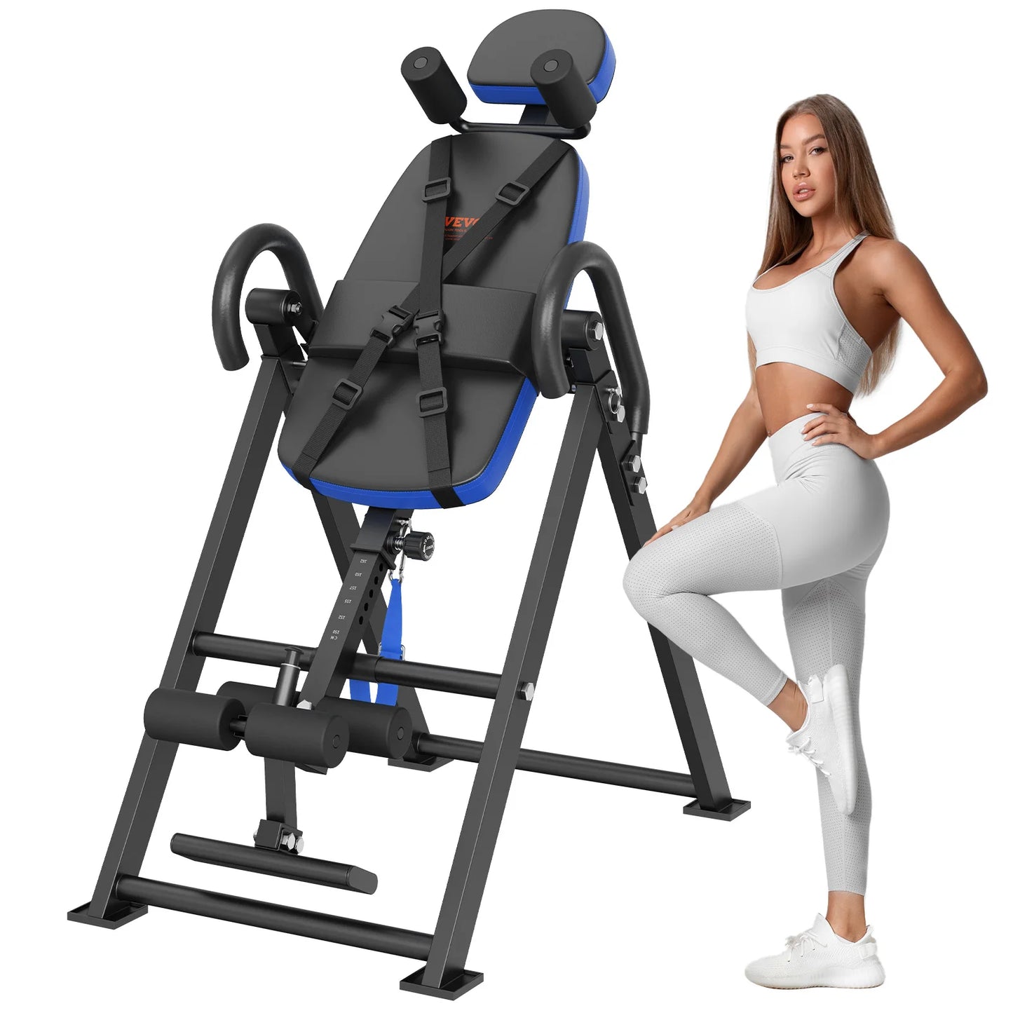 SucceBuy Inversion Table Heavy Duty Inversion Table Decompression Back Stretcher Machine Strength Training Equipment w/Headrest