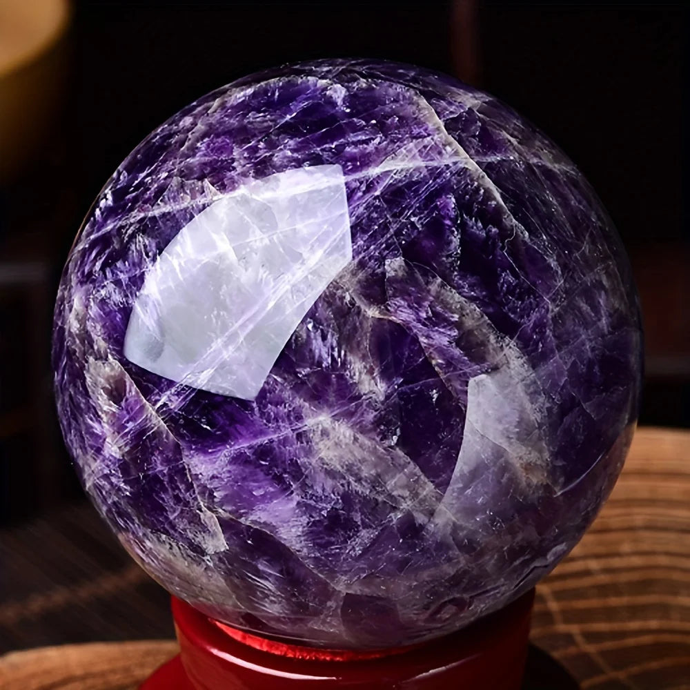 6.5-7cm Dream Amethyst Ball Polished Room Decor Crystal Crafts Stone Globe Souvenirs Holiday Gifts Indoor Decorative Stone