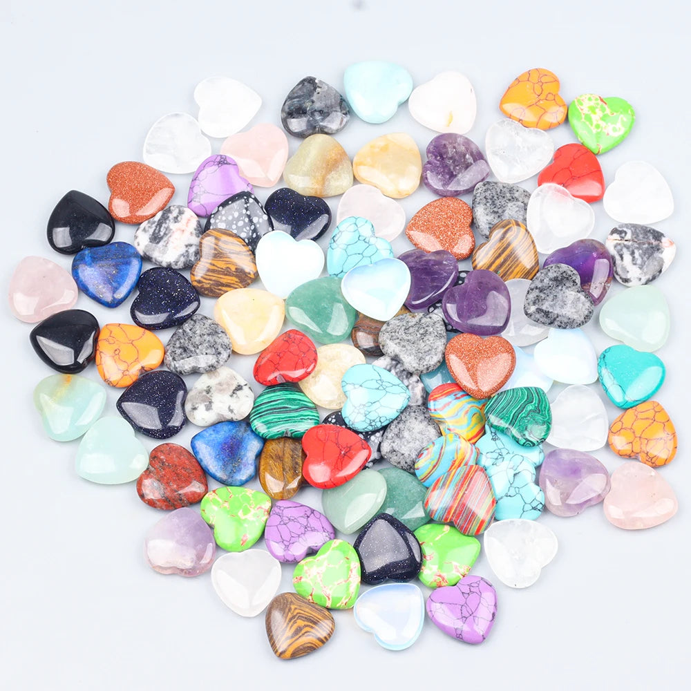 10/20/30PCS 20MM Heart Shape Stone Crystal Amethyst Love Healing Stones Irregular Mineral Gravel Specimen for Home Garden Decor