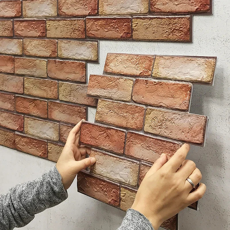 3D Imitation Brick Wall Stickers 30cmX30cm DIY Removeable Self-adhesive Waterproof Wallpaper Living Room Kitchen Art Decoration